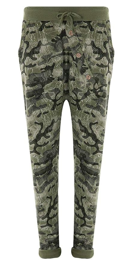 FASHION YOU WANT Damen Hose Jogginghose Größe 36-50 Sweatpants Sterne Star Camouflage Anker Uni Pusteblume Aladinhose Freizei