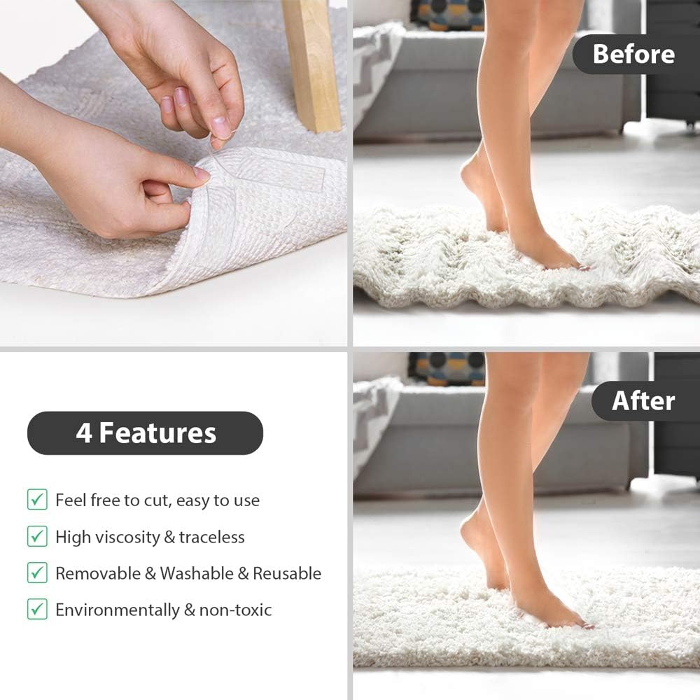 Double Sided Tape Heavy Duty - UALAU Traceless Removable Washable Nano Gel Grip Tape, Clear Sticky Adhesive Mounting Tape for Home/Office/Car Decor, Fix Carpet Mats- 16.5FT: Industrial & Scientific