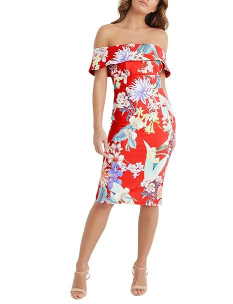 lipsy bardot bandage dress