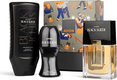 Avon Black Suede Men's Fragrance Gift Set EDT 75ml Deodorant 50ml Hair Body
