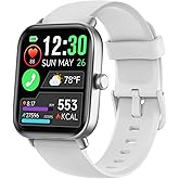 Smart Watches for Women/Men, Smart Watch for Android Phones and iPhone Compatible, Alexa Built-in, 1.8" Fitness Watches for Women, IP68 Waterproof /Bluetooth Call, Heart Rate/Sleep Monitor, White