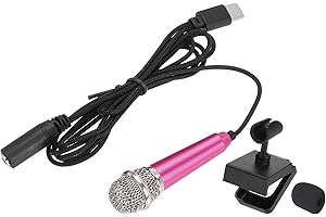 1 Pcs Mini Microphone, Mini Small Mic Tiny Microphone Phone Type C with Bracket, Sponge Cover for Record Phone Voice, Hot Pin