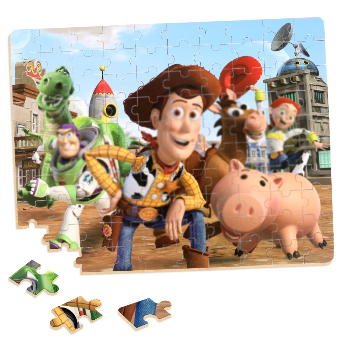 View 1 of 100 Pieces Jigsaw Puzzles for Kids Ages 4-8,Cute Toy Puzzles,Kid Boys Girls Children Learning Educational Puzzless Portable Box Pack Toys