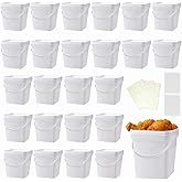 UCEHIPAW 24 Pcs Plastic Food Containers with Lids and Handle Ice Cream Storage Buckets Square Reusable Deli Containers for Freezer and Microwave for Kitchen Food and Drinks (67 Oz/ 2 Qt / 0.5 Gallon)