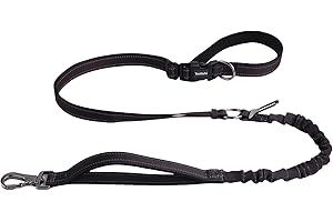 TESITEHI Hands Free Dog Leash for Small Medium Large Dogs, Adjustable Length no Hands Bungee Dog Running Leash, Cross Body, Shoulder & Waist Leash for Walking and Training