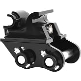Jecoupoon Quick Hitch Coupler Compatible with Mini Excavator 25mm Pin | Manual Quick Change Attachment, 90mm Center Wheelbase, Solid Steel, Fits 0.8/1.3/1.5/2.0 Ton Small Digger