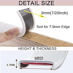 White U-Shape Edge Banding, 9.84 FT Self Adhesive