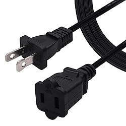 2 Prong Extension Power Cord 5ft，US Male/Female