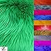 FAUX FAKE FUR SOLID SHAGGY LONG PILE FABRIC - Turquoise - 60