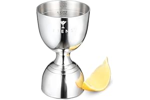 Etens Jigger for Bartending | Bar Cocktail Measuring Jigger 2 oz 1 oz | Shot Measure Jigger with Measurements Inside | Double