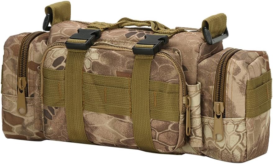 Tactical Weekender Bum Bag Military 3P Travel Carry Shoulder Bag Molle Handbag Sport Small Bag Python Red