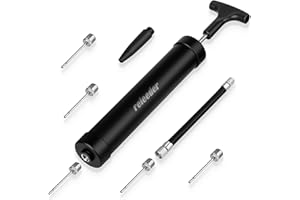 RELEEDER 10 Inch Ball Pump Kit, Basketball Pump, Portable Air Pump with 5 Needles, 1 Nozzle & Extension Hose for Soccer Football Volleyball Water Polo Rugby Exercise Sports Ball