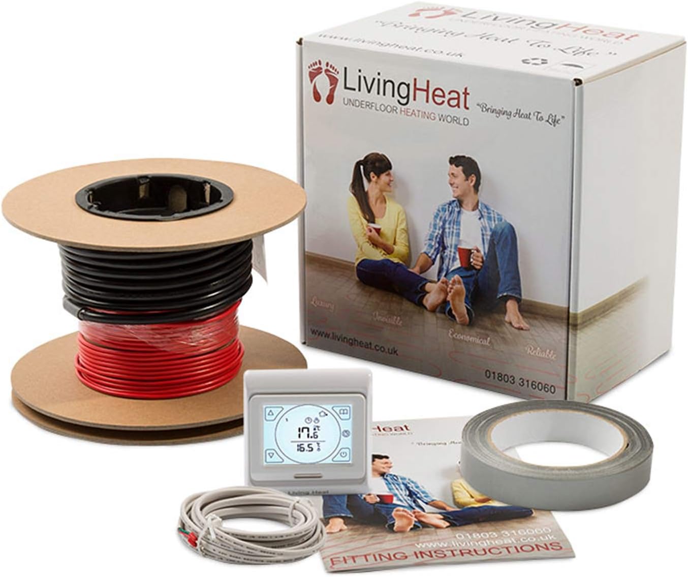 Underfloor Heating Cable kit 1-24sqm All Sizes Available.150w/m2 Electric Loose Wire Under Tile & Stone Floor Heating with Lifetime Warranty and Next Day Delivery