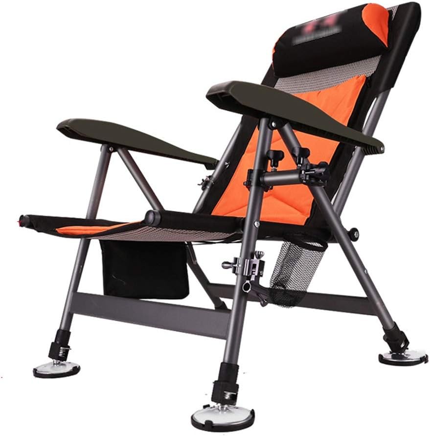 RENJUN Foldable CampingChair, w/Armrest, Adjustable Reclining Mesh