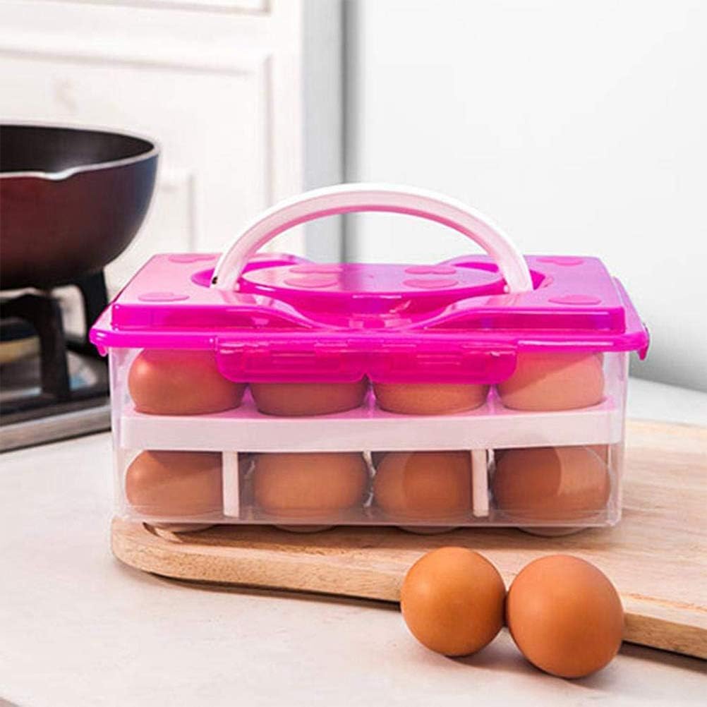ARTOCT 24 Grid Plastic Egg Container Double Layer Egg Storage Box with