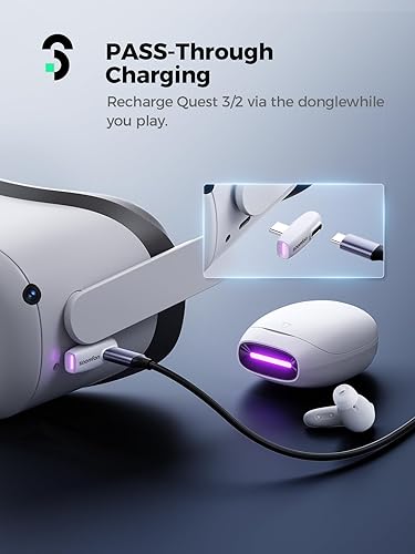 SOOMFON VR Wireless Gaming Earbuds 16ms Low Latency, Dual