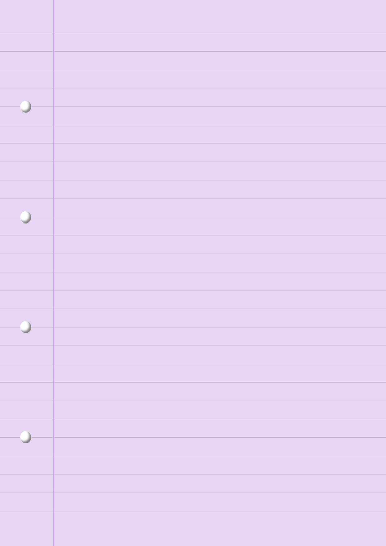 Dyslexia Visual Stress Tinted Coloured Lined Writing Paper Ruled with Margin 50 Sheets 10mm Lines Lilac (Pastel Purple) A4, 4 Hole Punched re-Fill Pack