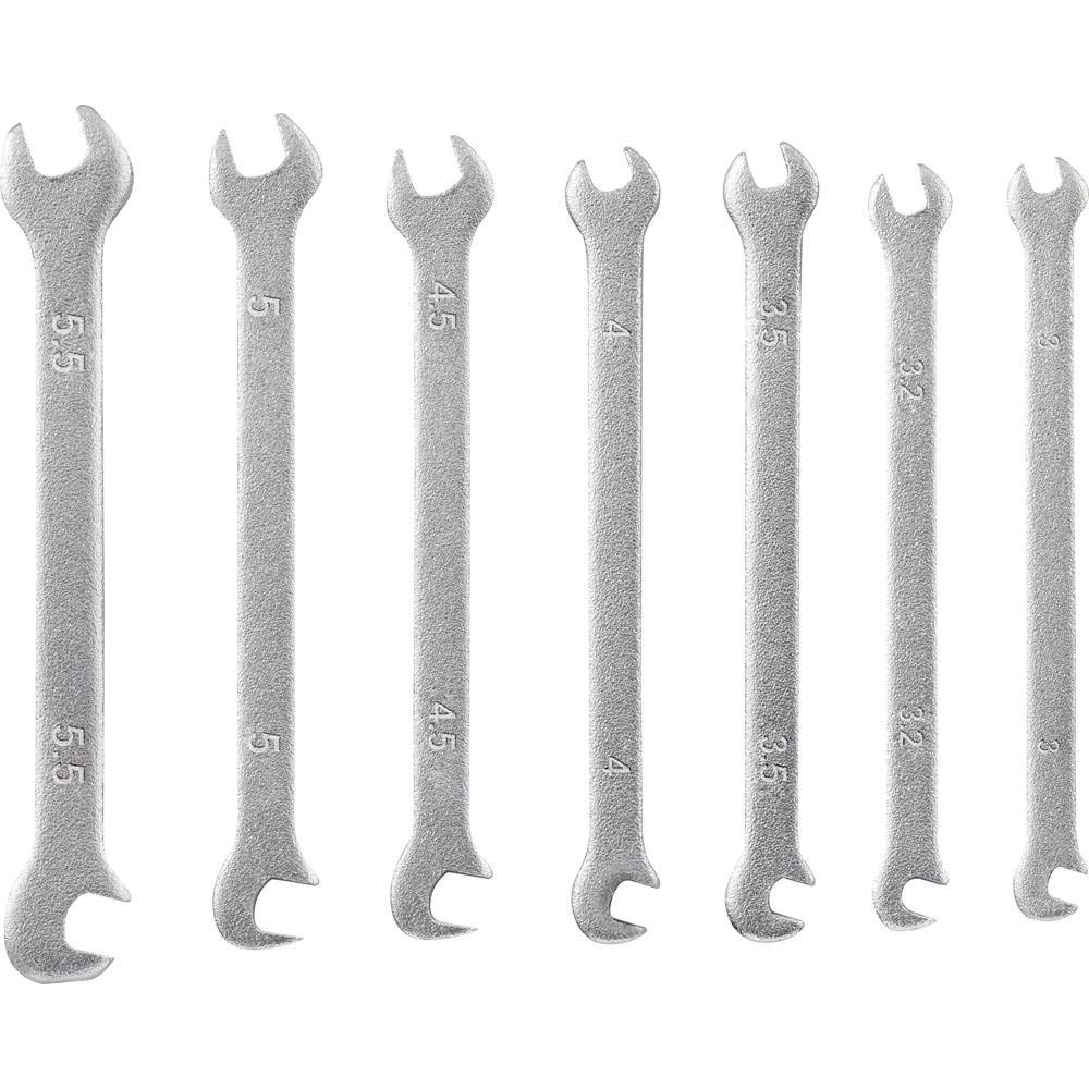 TOOLCRAFT TO-4985421 Double Open-Ended Spanner Set 7 Pieces 3-5.5 mm