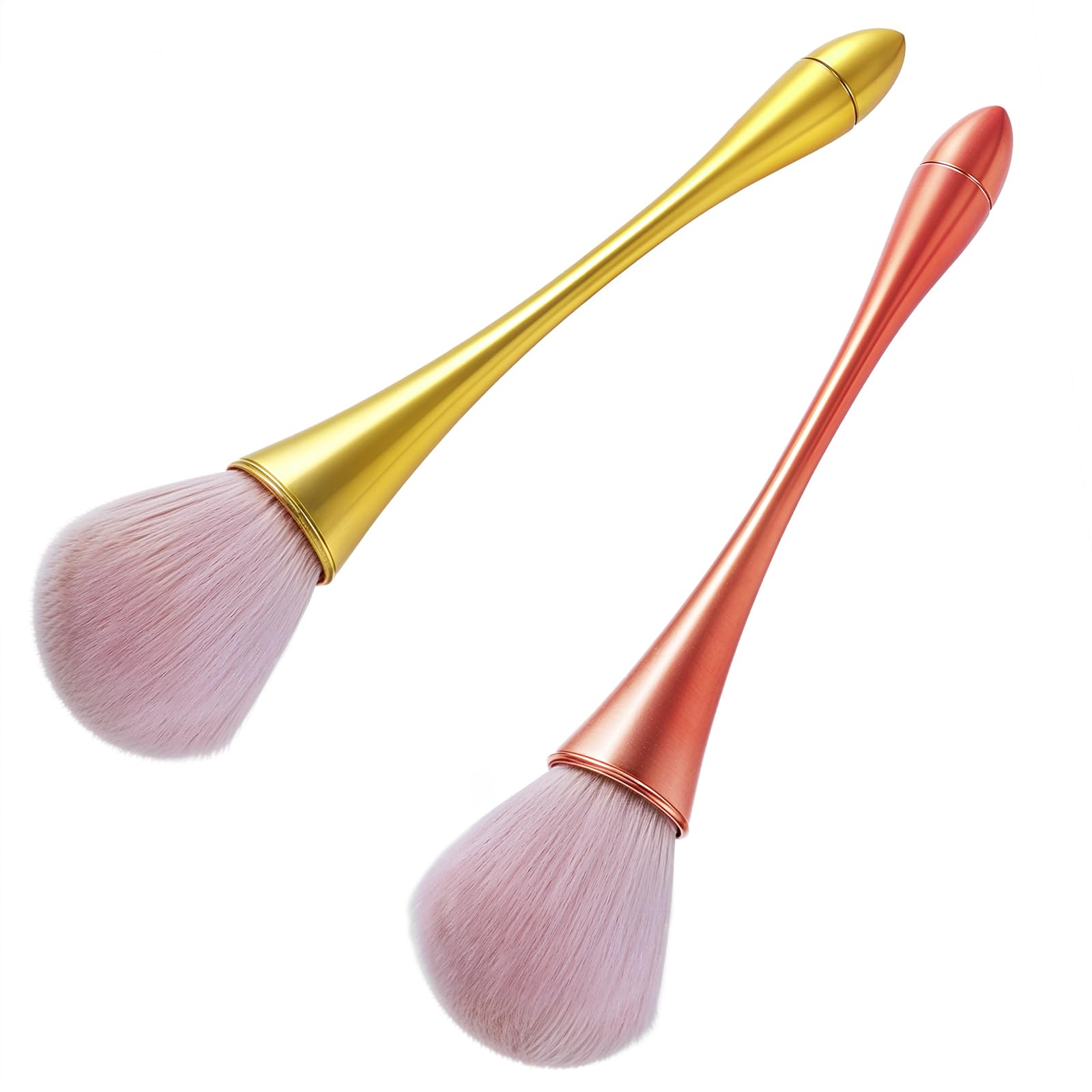 2 Pieces Large Mineral Powder Brush Soft Fluffy Blush Foundation Brush Kabuki Makeup Brushes Nail Cleaner Brush Loose Setting Powder Brush for Blending, Buffing, Contour Formation