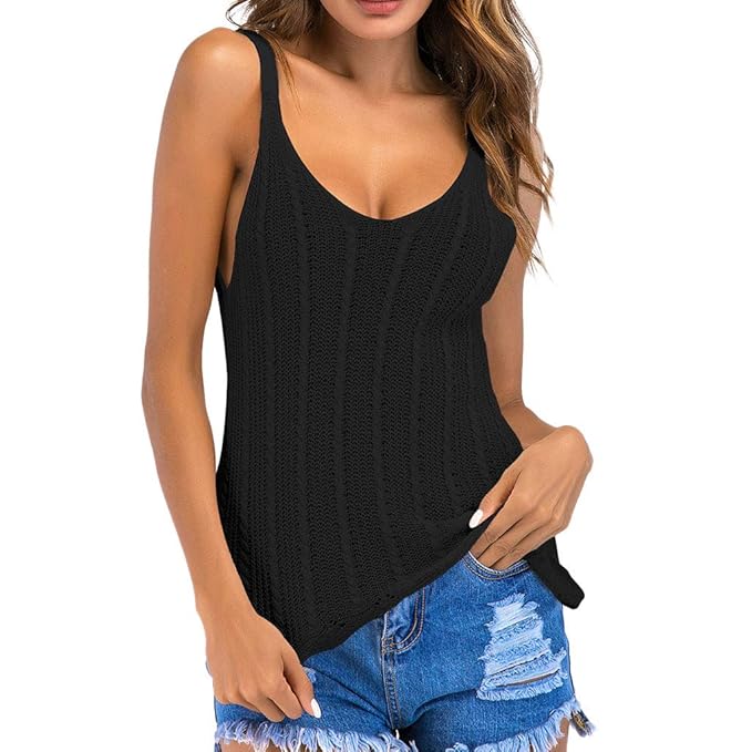 HTDBKDBK Tank Top for Women Casual Plus Size Linen Tops Tee Vintage Solid Sleeveless Loose Vest Blouse