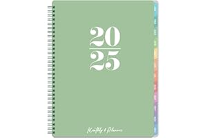 ATTITILL 2025 Monthly Planner - Monthly Planner/Calendar 2025, JAN. 2025 - DEC. 2025, 2025 Planner with Inner Pocket, Colorful Tabs, Twin-Wire Binding