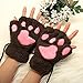 Arshiner Women Cat Bear Paw Claw Soft Winter Gloves