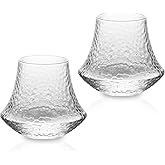 KAMMAK Whiskey Glass Set of 2, 10oz Old Fashioned Glass for Scotch, Cocktails, Rum, Brandy, Vodka in Bar and Party Gifts for Men, Whisky Lovers, Wedding, Anniversary, Birthday, Cognac Glasses
