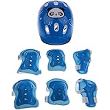 Homyl 7 Pieces Kid Child Roller Skating Bicycle Helmet Knee Wrist Guard Elbow Pad