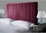 Portland Lined Headboard Claret Velvet 4ft6 Double for Divan Beds