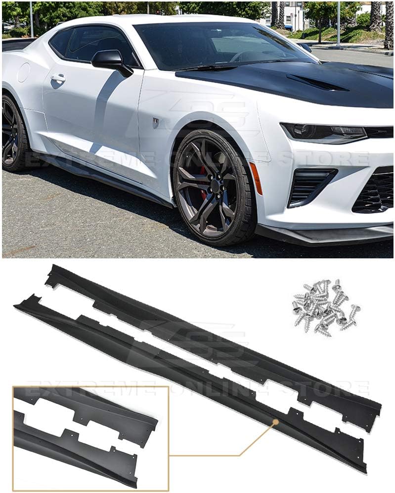 Amazon Com Repuesto Para Chevrolet Camaro Ss Rs 2016 2018 Par De Extension De Panel Basculante Estilo Zl1 Plastico Abs Imprimacion Negro Automotive