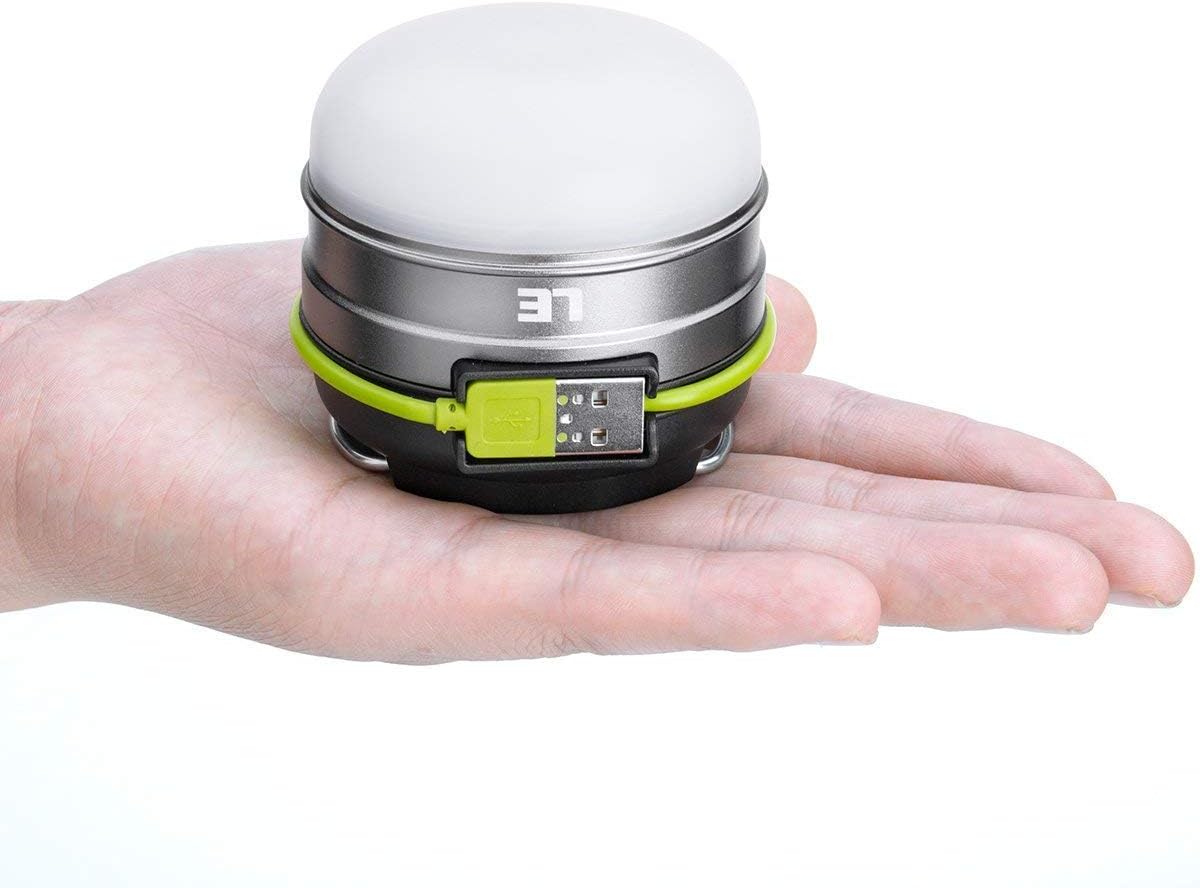 LED Camping Lantern Rechargeable, 280LM, 3 Light Modes, 3000mAh Power Bank, Waterproof, Perfect Mini Flashlight with Magnetic Base for Hurricane Emergency, Outdoor, Hiking, Home and Car by LE: Sports & Outdoors