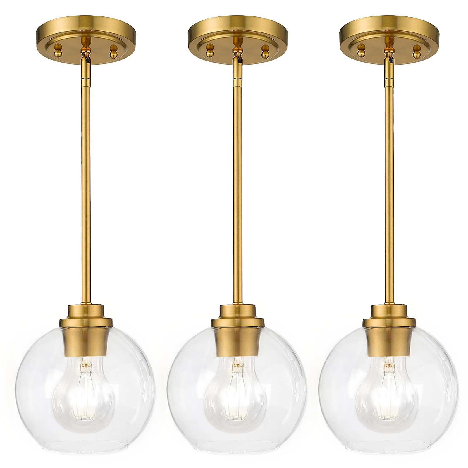 Photo 1 of *UNTESTED*
OUVR Pendant Lights Kitchen Island, Modern Gold Pendant Light with Clear Glass, 7 Inch Farmhouse Hanging Light Fixtures for Dining Room Entryway, Bedroom, Hallway, Farmhouse-