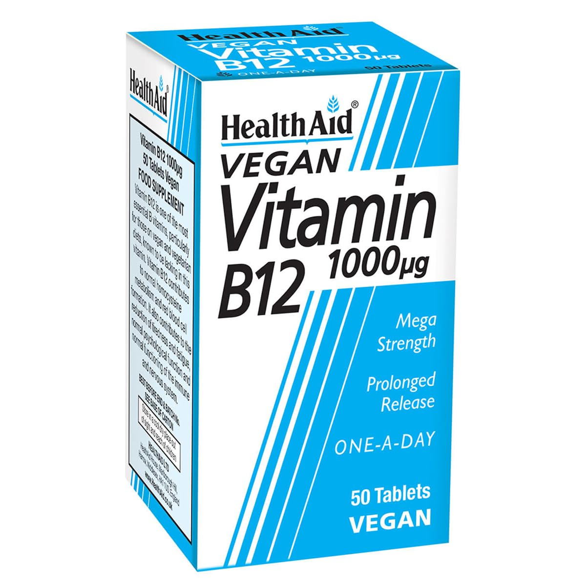 HealthAid Vitamin B12 (Cyanocobalamin) 1000ug - Prolong Release - 50 Tablets