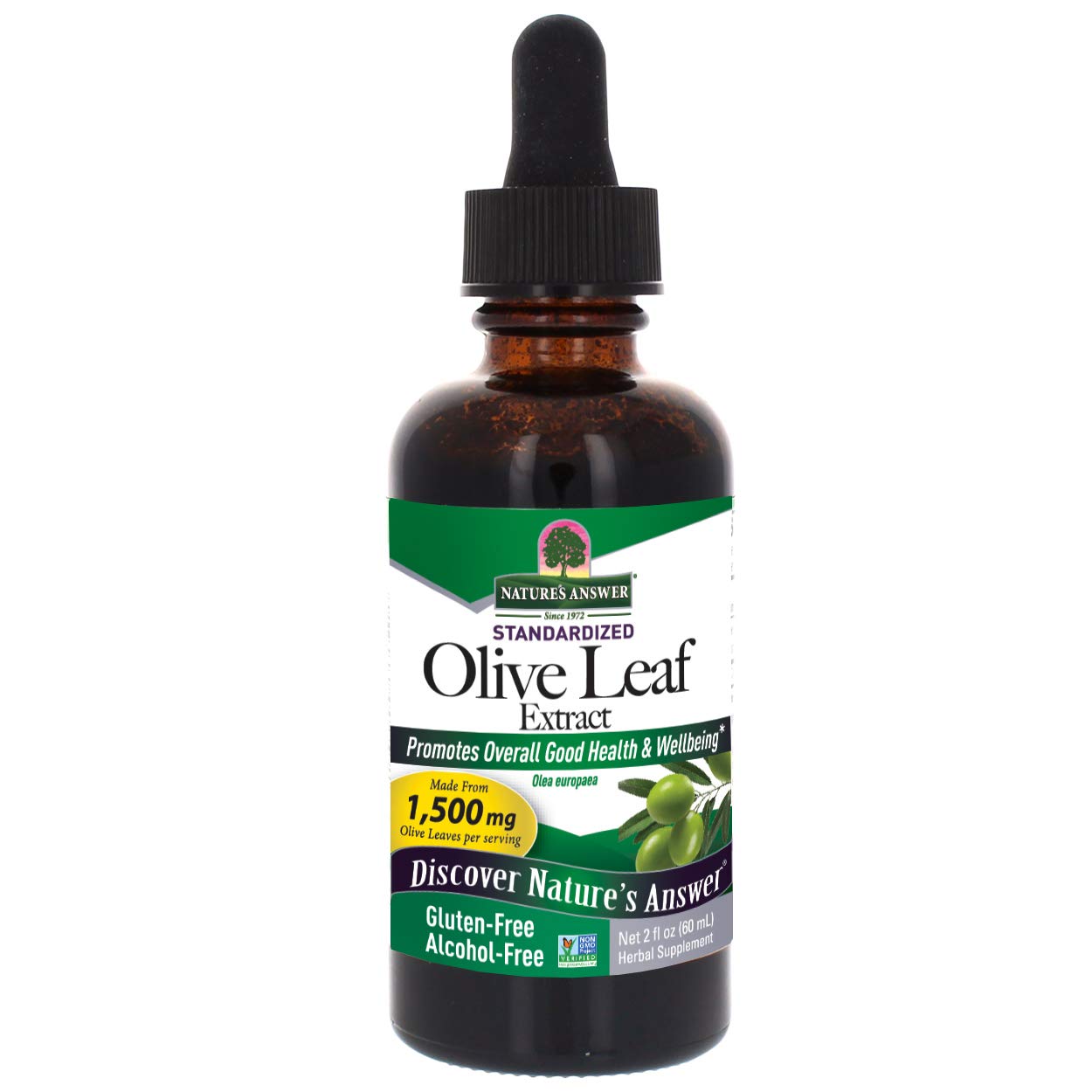 Nature's Answer Alcohol-Free Oleopein Olive Leaf, 2-Fluid Ounces, Cranberry, 60 ml (Pack of 1)
