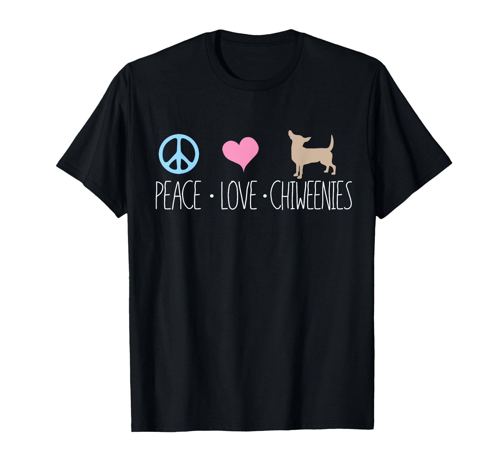 Photo 1 of PEACE LOVE CHIWEENIES T-SHIRT, Cute Chiweenie Gift Shirt T-Shirt BRIGHT ORANGE SIZE UNKNOWN 