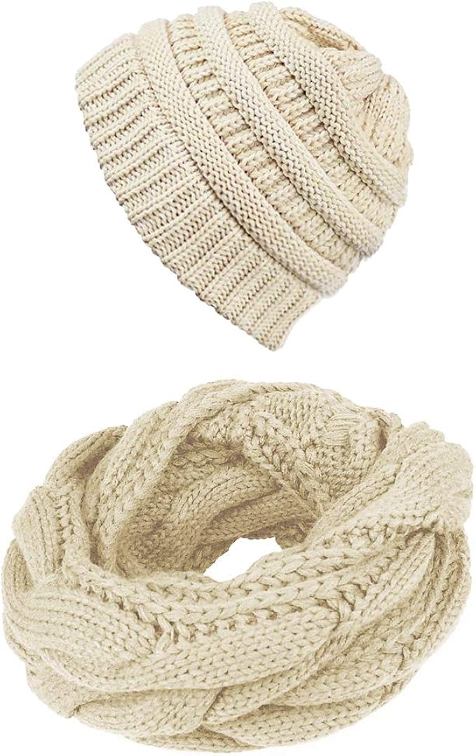 burgundy hat and scarf