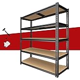 ZEUKMXOO Heavy Duty Garage Shelving,5-Tier Metal Storage Shelves,2400LBS Shelving Unit,Adjustable Shelving Rack, Standing Shelf Units for Garage Storage Warehouse,28''×12''×60''