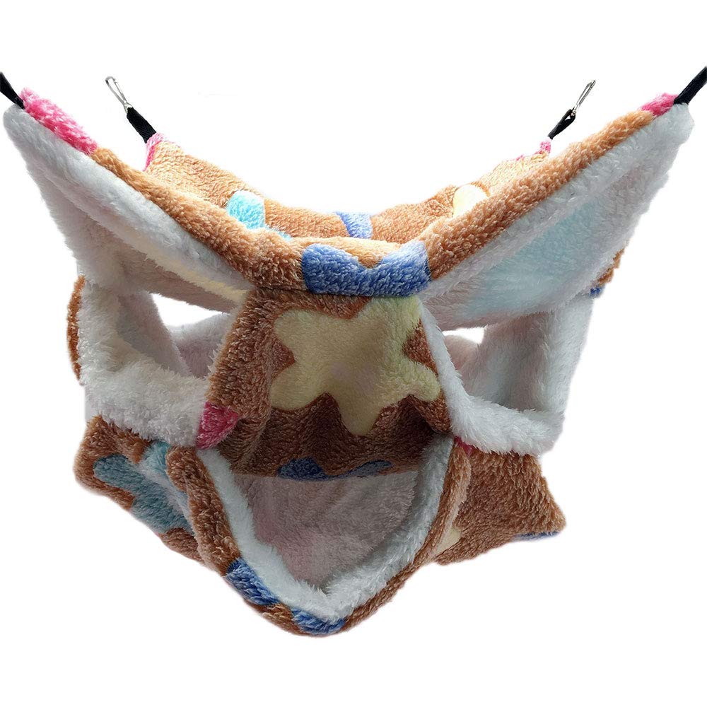 Oncpcare Small Pet Cage Hammock, Triple-Layer Sugar Glider Hammock, Hamster Cage Accessories Bedding Cozy Small Animals Bed for Chinchilla Parrot Sugar Glider Ferrets Rat Hamster Rat Playing Sleeping