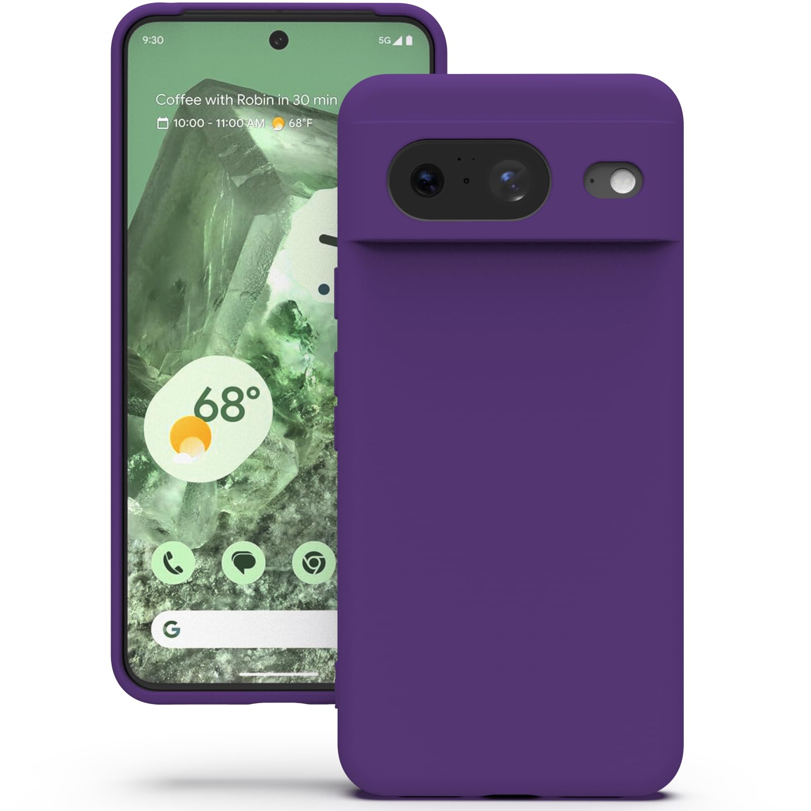 YATWIN Silicone Case for Google Pixel 8 5G, Soft-Touch, Shockproof, DustProof, Antiskid Full Body Armour Phone Cover for Google Pixel 8 5G - Purple