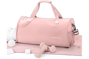 VGOCO Gym Bag for Women,Sport Duffle Bag with Shoe Compartment,Small Weekender Overnight Bag Carry on Travel Bag with Wet Pocket Dance Yoga Bag Tote Bag for Travel, Workout, Sport Pink