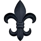Top Brass 10" Metal Fleur De Lis Wall Plaque/Art with hanger - Rustic Creole Tuscan Decor (Black)