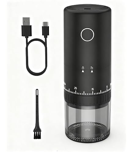 Moulin à Café Portable Électrique LEBURRY – 38 Degrés De Mouture, Rechargeable USB, Acier Inox