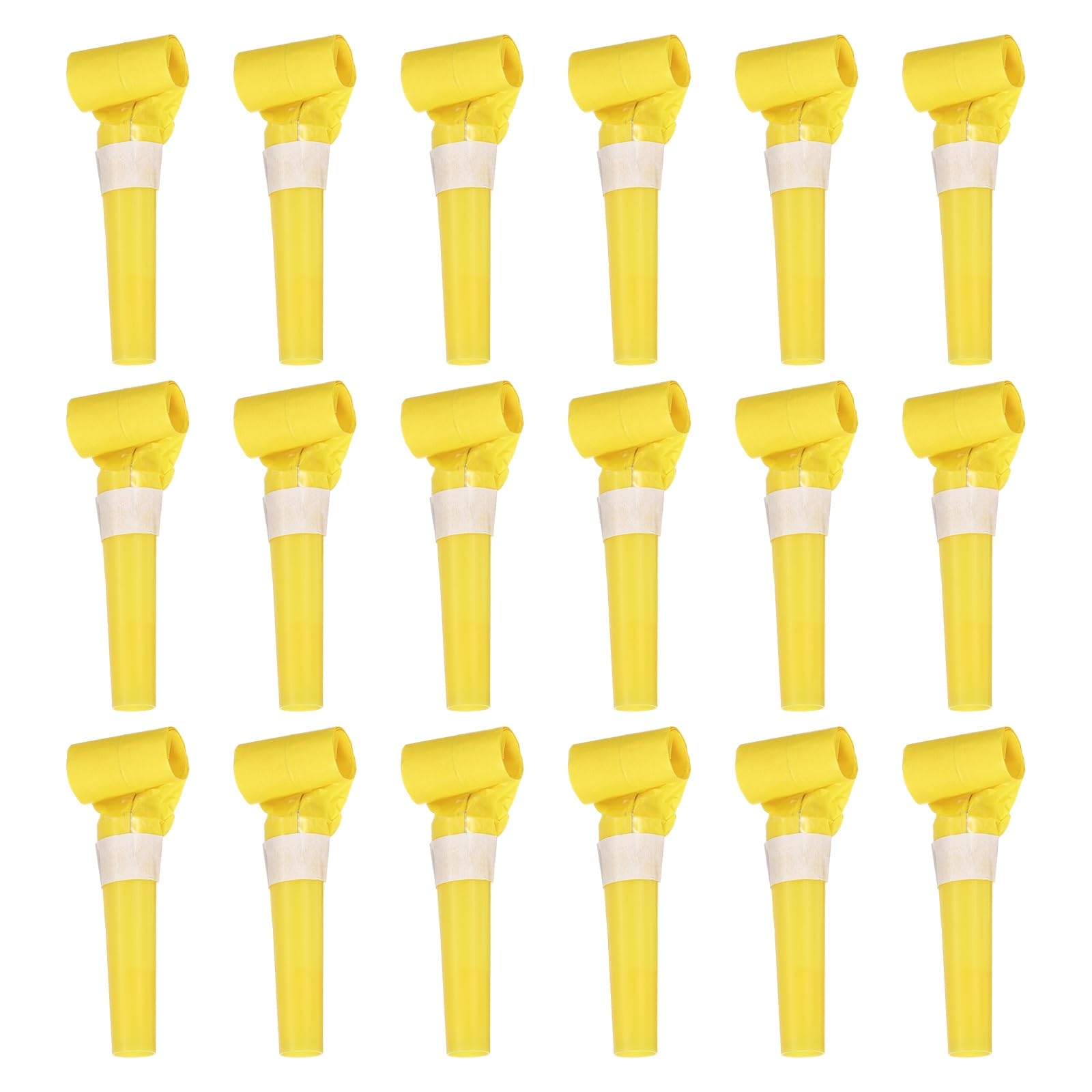 sourcing map 20 Pcs Colorful Noise Makers Plastic Party Blowers Party Favors for Birthday Parties Holiday Christmas New Years Gift Favors, Yellow