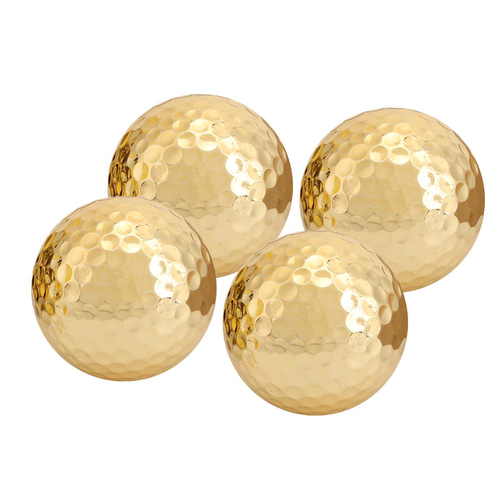 KIMISS 4Pcs Portable High, Layer Gold Plating Ball Golfball Farbig Gold Quality Double Silber Accessory Golden