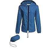 Hount Women's Lightweight Hooded Raincoat Waterproof Packable Active Outdoor Rain Jacket (S-3XL)