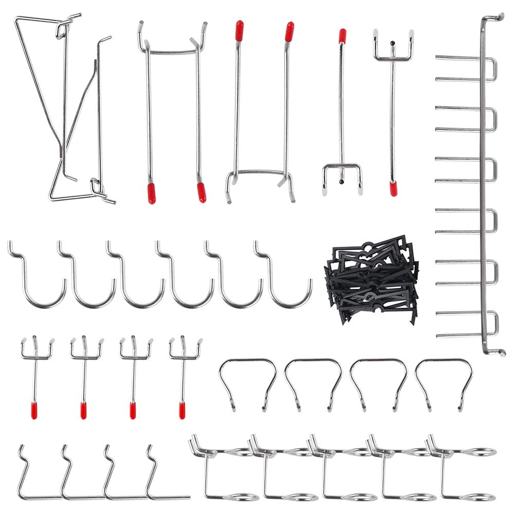 Lee-buty 52 Pcs Peg Hook Assortment Metal Pegboard Organization Storage Tools