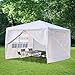 mefeir 10'x10' Canopy Party Wedding Tent w/ 4 Removable Sidewalls Warmer,Steel Tube Waterproof Sun Shelter Anti UV Protection Outdoor Pool Shed
