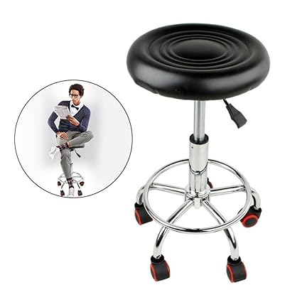 Hocker, Rollhocker Arbeitshocker Hocker Drehhocker Kosmetikhocker Praxishocker höhenverstellbar mit Rollen, 360° drehbar, Erg
