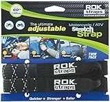 ROK Straps ROK-10050 Black/Reflective 18" - 60" Motorcycle/ATV Adjustable Stretch Strap