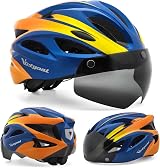 Victgoal Adults Bike Helmet with Magnetic Goggles Visor and LED Rear Light view 2